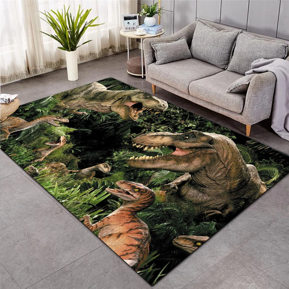 

dinosaur Shaggy Anti-Skid Floor Mat 3D Carpet Non-slip rug Dining Room Living Room Soft Child Bedroom Mat Carpet Home Decor 025