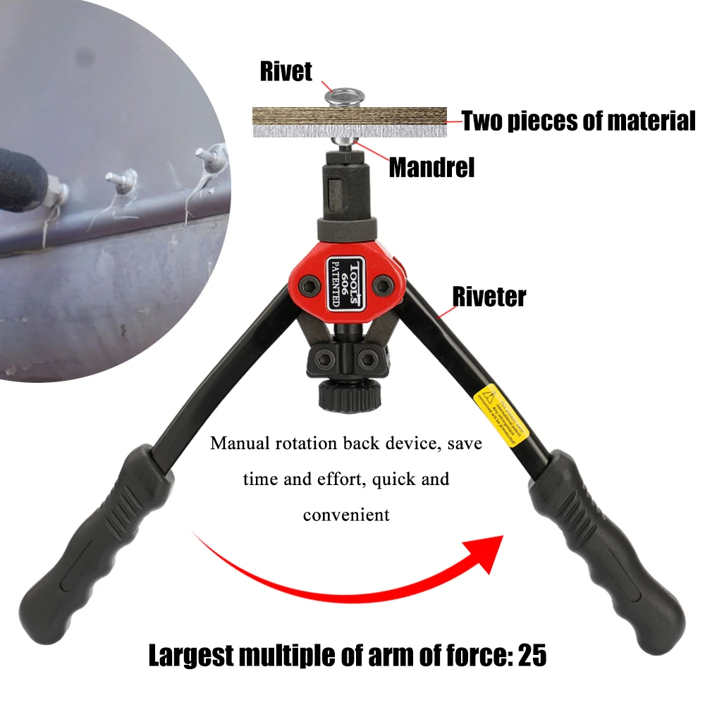 Riveter Máquina Rivet Nut com mão roscada Rivet Nuts Gun BT606 M3 M4 M5 M6 M8 Dupla Inserção Manual Rivnut Ferramenta