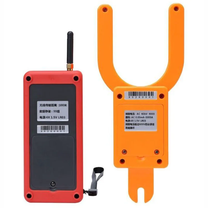 Wireless High And Low Voltage Forked Current Meter Tester Gauge With Measuring Range 0.00A to 9999A Resolution 0.01A