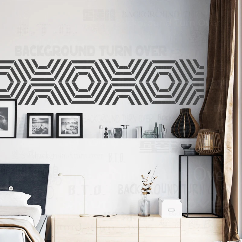 

40cm 60cm Stencils Mandala Furniture Template For Walls Large Niche Wall Flooring Decor Tile Hexagon Geometric S933