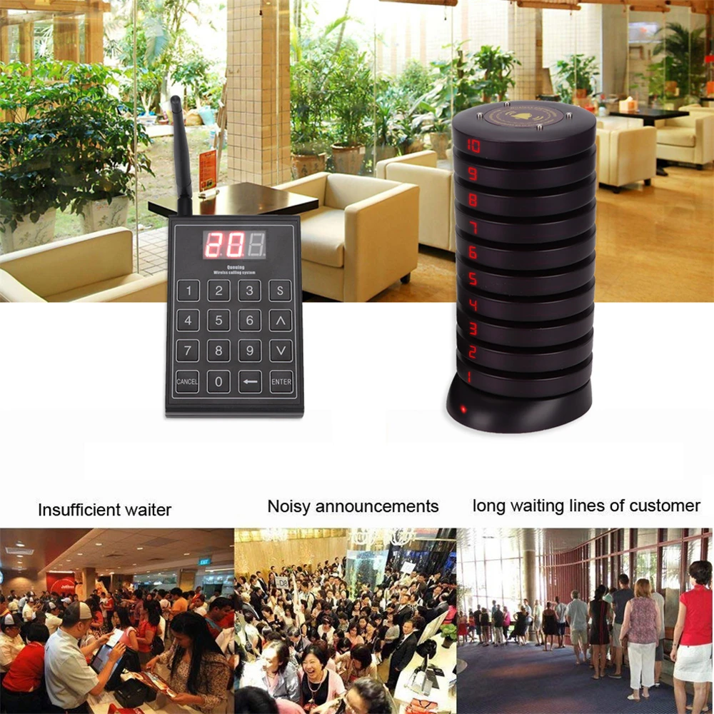 Restaurant Pager Wireless Calling Paging System Waiter Pagers Guest Paging Queuing System Receiver for Cafe Fast Food