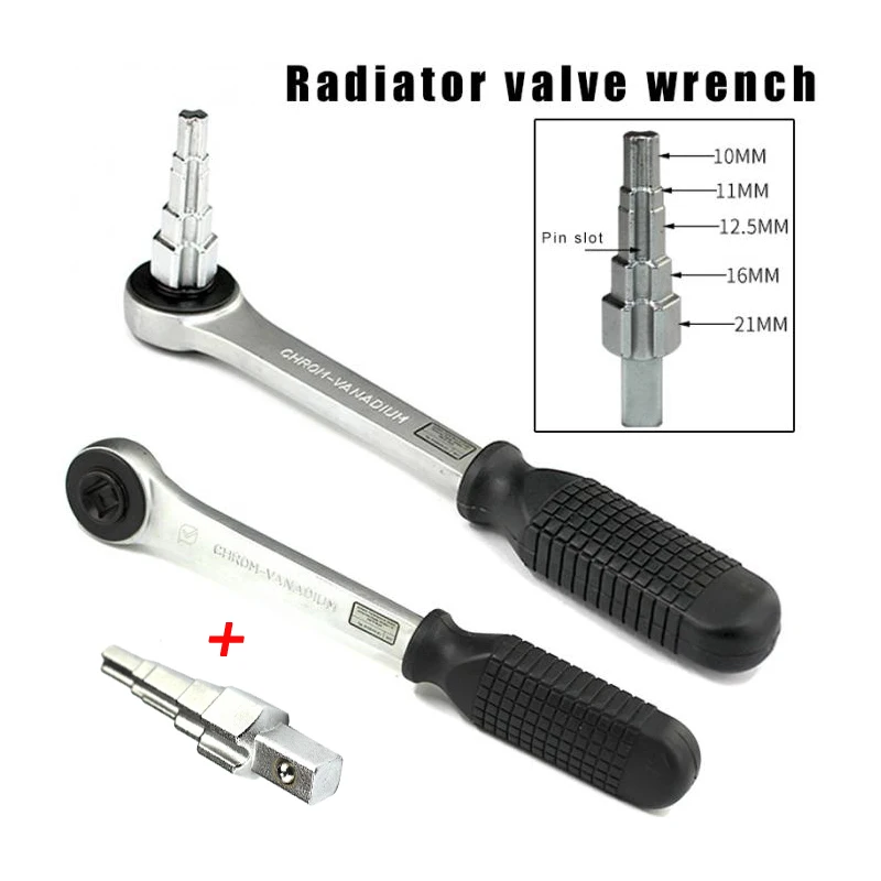 

Detachable ratchet wrench carbon steel tower head wrench 10-21mm radiator valve ratchet wrench Handle Step Manual Ratchet