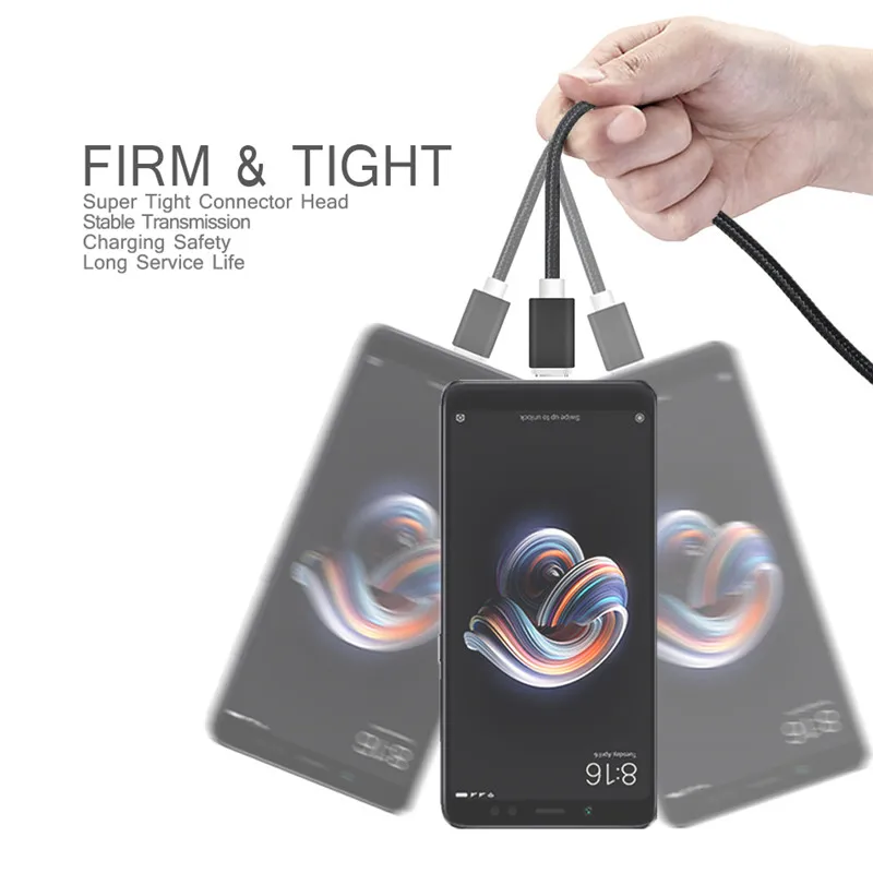 3m 2m 1.5m 25 ซม.USB ประเภท C สาย Cabo สำหรับ Xiao mi mi A2 A3 CC9 9 mi 9 SE สีดำ shark 2 Samsung A50 S10 S10e + สายชาร์จ