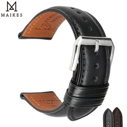 MAIKES luxury Genuine Leather Watch Band Soft Cowhide Leather Strap Bracelet For MIDO TISSOT Casio Watchbands