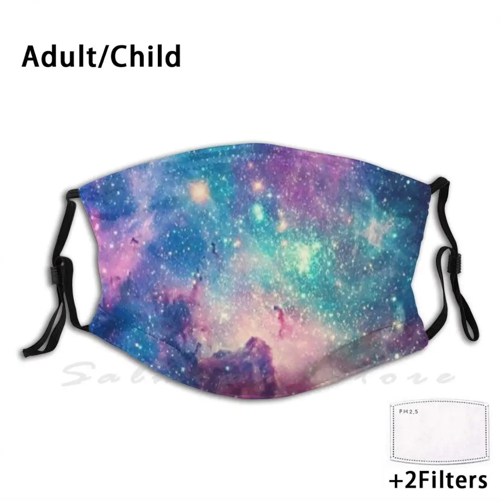 

Galaxy Funny Print Reusable Pm2.5 Filter Face Mask Smile Mask Pink Mask Be Safe Ocean Rainbow Mask Colorful Mask Stars Mask