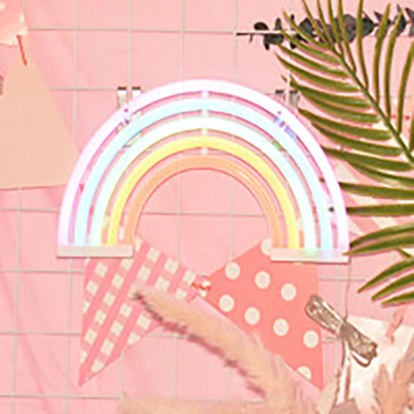 Neon Licht Dekoration Regenbogen Lampe Kinder Schlafzimmer FÜHRTE Wand Licht Neon Lampe Rohr Wohnzimmer Korridor Beleuchtung