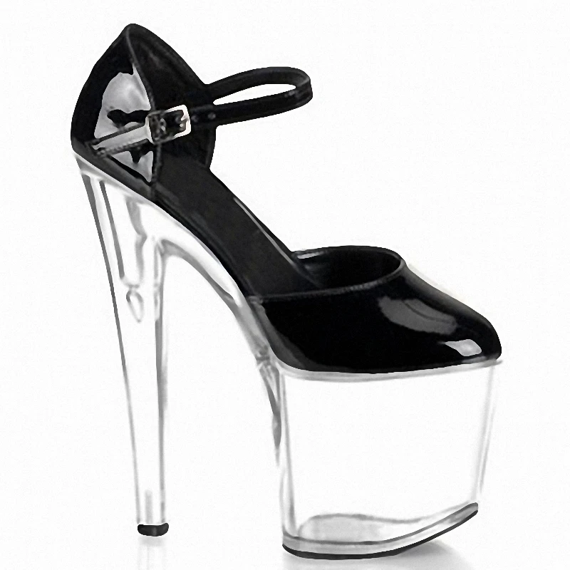 Scarpe con tacco Super alto da 20cm décolleté Queen di grandi dimensioni poco profonde 8 pollici discoteca in pelle verniciata Pole dancing Gothic Concise novità sandali da ballo Bellezze ballerine esotiche Scarpe