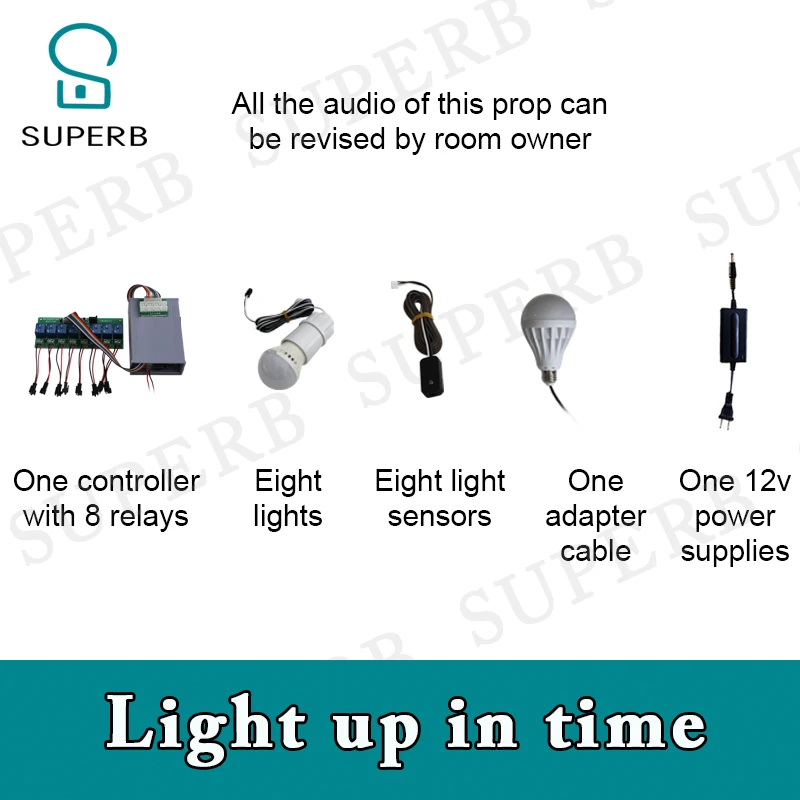 Imagem -03 - Sala de Fuga Luz Sensor Prop Luz Acima no Tempo Acender Todas as Luzes Antes de Qualquer um Deles Ser Luz Fora para Desbloquear Aventureiro Prop