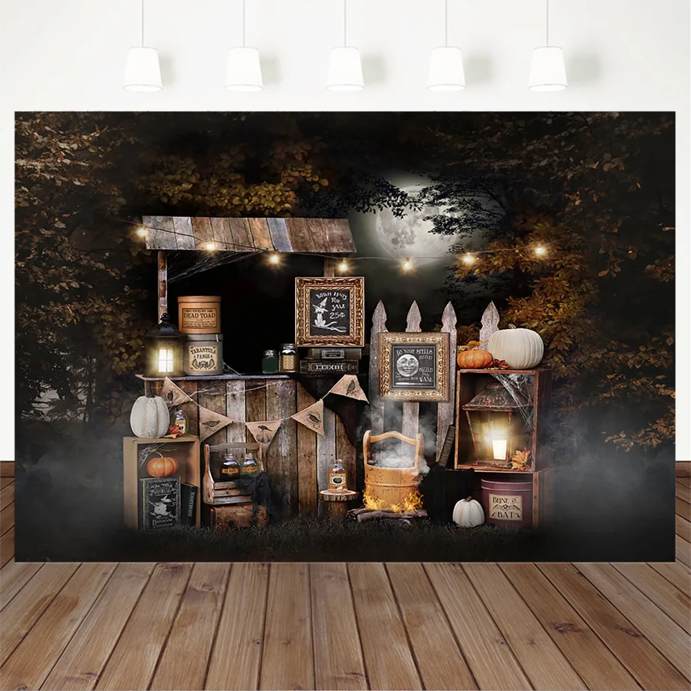 할로윈 사진 배경 나무 문 배경 끔찍한 밤 침묵 나무 파티 배경 Photobooth