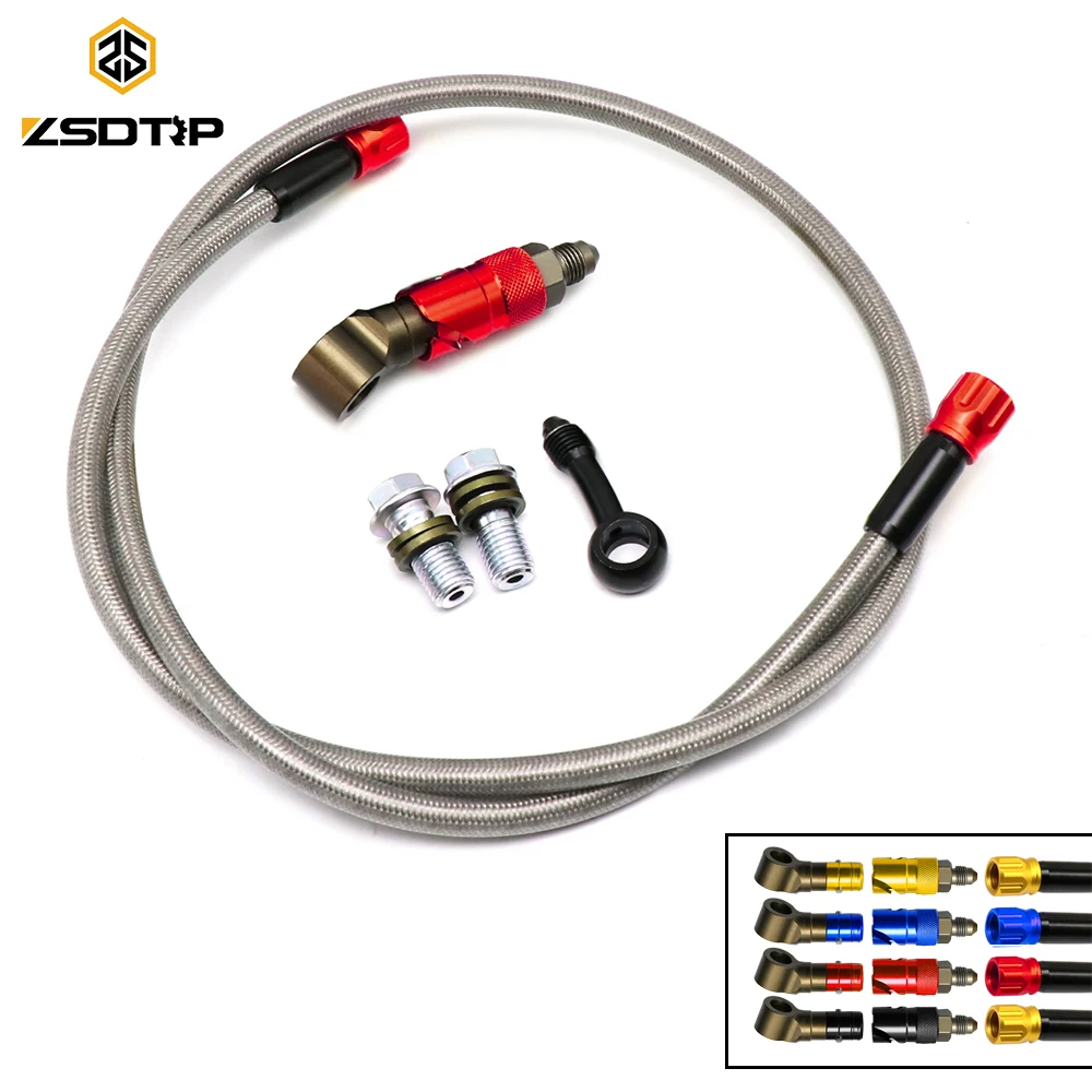 ZSDTRP CNC Aluminum AN3 Brake Line Fluid Quick Release Connect Fitting Adapter Kit Brake Tubing Rapid Disassembly Brake Hose Kit