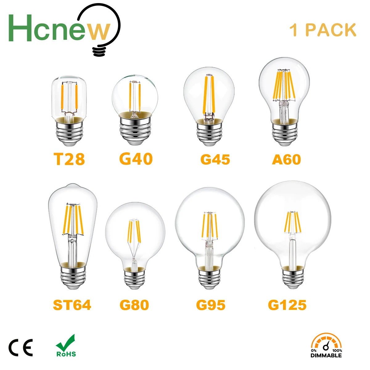 

Лампа накаливания E27 G40 G45 A60 ST64 G80 G95 G125, 220 В