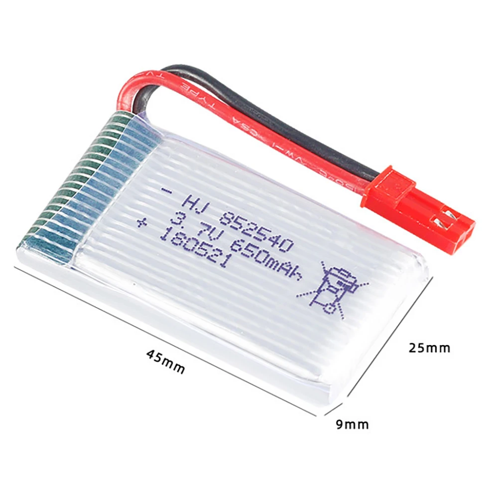 3.7v 650mAh 852540 batteria Lipo caricabatterie 4 IN 1 per Syma X5HC X5HW RC Quadcopter pezzi di ricambio 3.7V RC Drone Set di caricabatterie