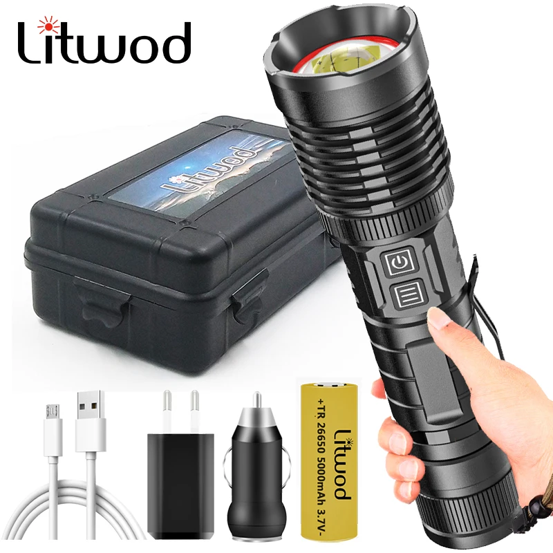 XHP100 wysokiej jakości latarka Led Micro USB akumulator Powerbank 18650 26650 latarka akumulatorowa aluminium Zoomable Lantern