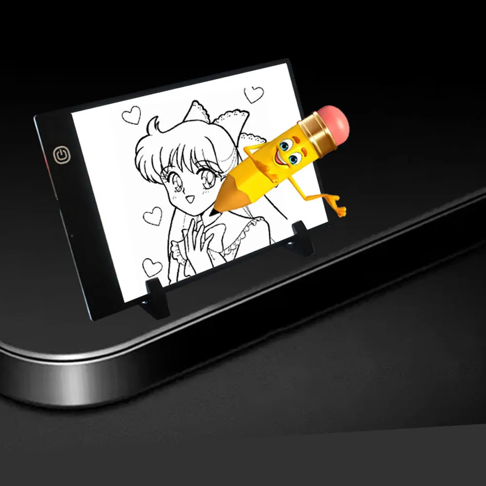 Placa de esboço a5 de led para desenho, tablet com luz de led, pintura de diamante, proteção para os olhos, placa de cópia, ferramenta de ensino, criação
