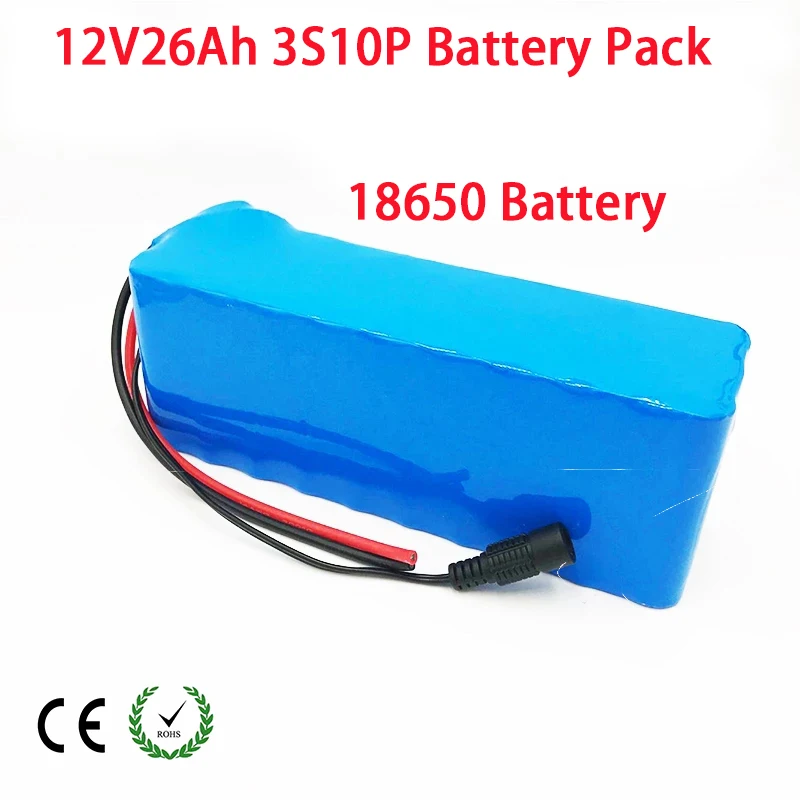 

12V 26Ah Rechargeable Battery DC 12.6V 18650 Li-ion Battery 26Ah Hunting Xenon Fishing Lamp Outdoor Light Source