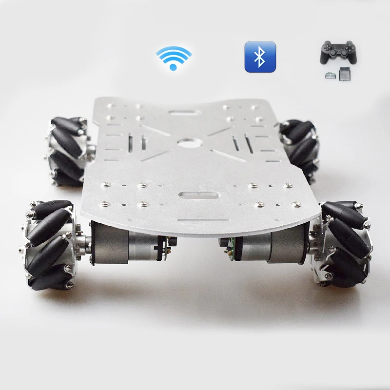 Kit de Chasis de coche Robot con Motor codificador de velocidad para Arduino Raspberry Pi, piezas de juguete de vástago DIY, rueda de Mecanum, 15KG