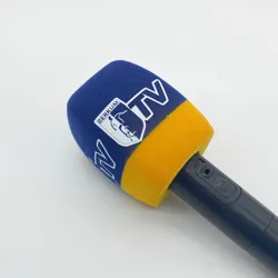 Flocking Square Foam TV Stations Reporters Interview Windshields Mic Sponge Cover Windscreen for Handheld Interview Microphones