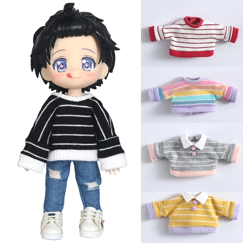 

bjd clothes ob11 baby clothes striped sweater for: obitsu11, Molly, GSC body 1/8 1/12 bjd, , Yuan Nai, BJD doll accessories