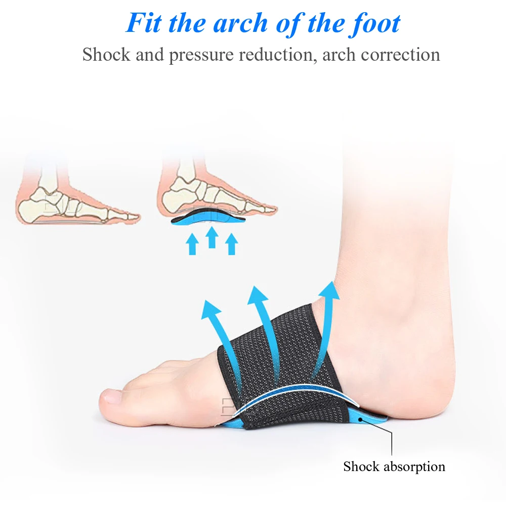 Insole Orthotic Pad Arch Support 2.3CM For Women Men Correction Flat Foot X/O Type Leg Shoe Cushion Insert Orthopedic Half Pad
