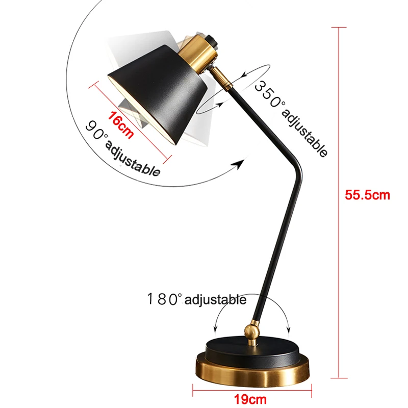 Modern LED Adjustable Desk Lamp Long Swing Arm E27 Table Lamp Bedside Study Office Eye Protection Reading Lights EU/US Plug