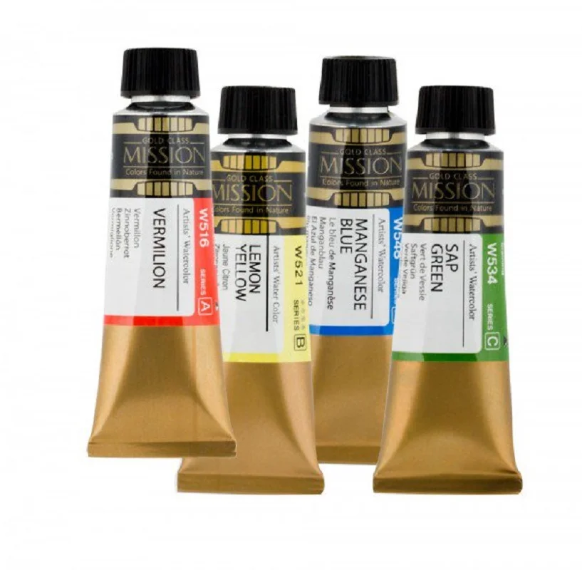 Korea MIJELLO MISSION Gold Watercolour Paint 15ml Pure Color Artist Professional aquarelle Painting Art Supplies