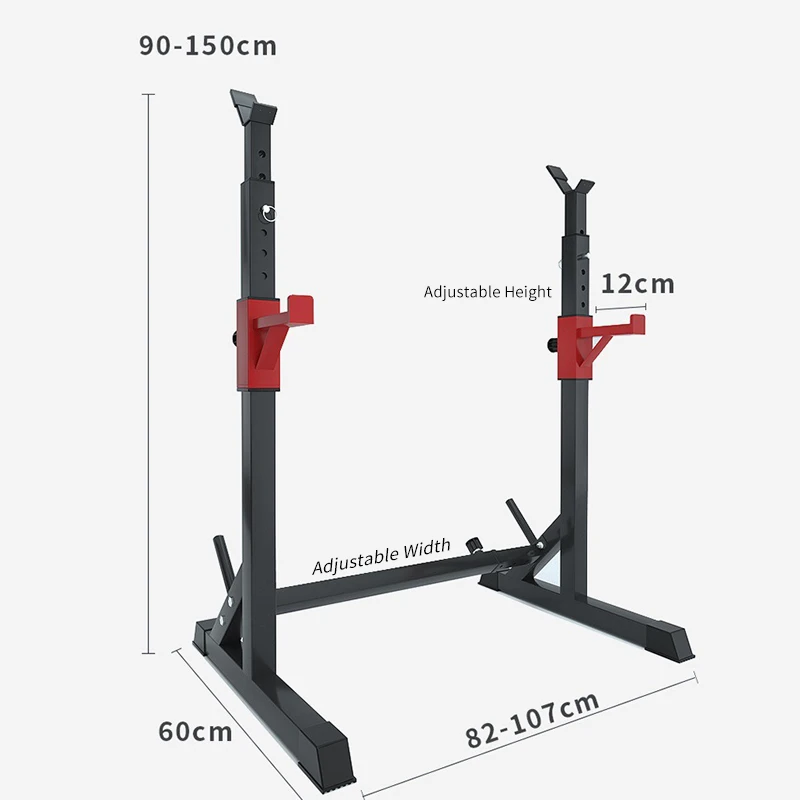 

6 Level Height Adjustable Weightlifting Bed Squatting Frame Home Gym Weight Lifting Barbell Frame Workout Fitness Equipment