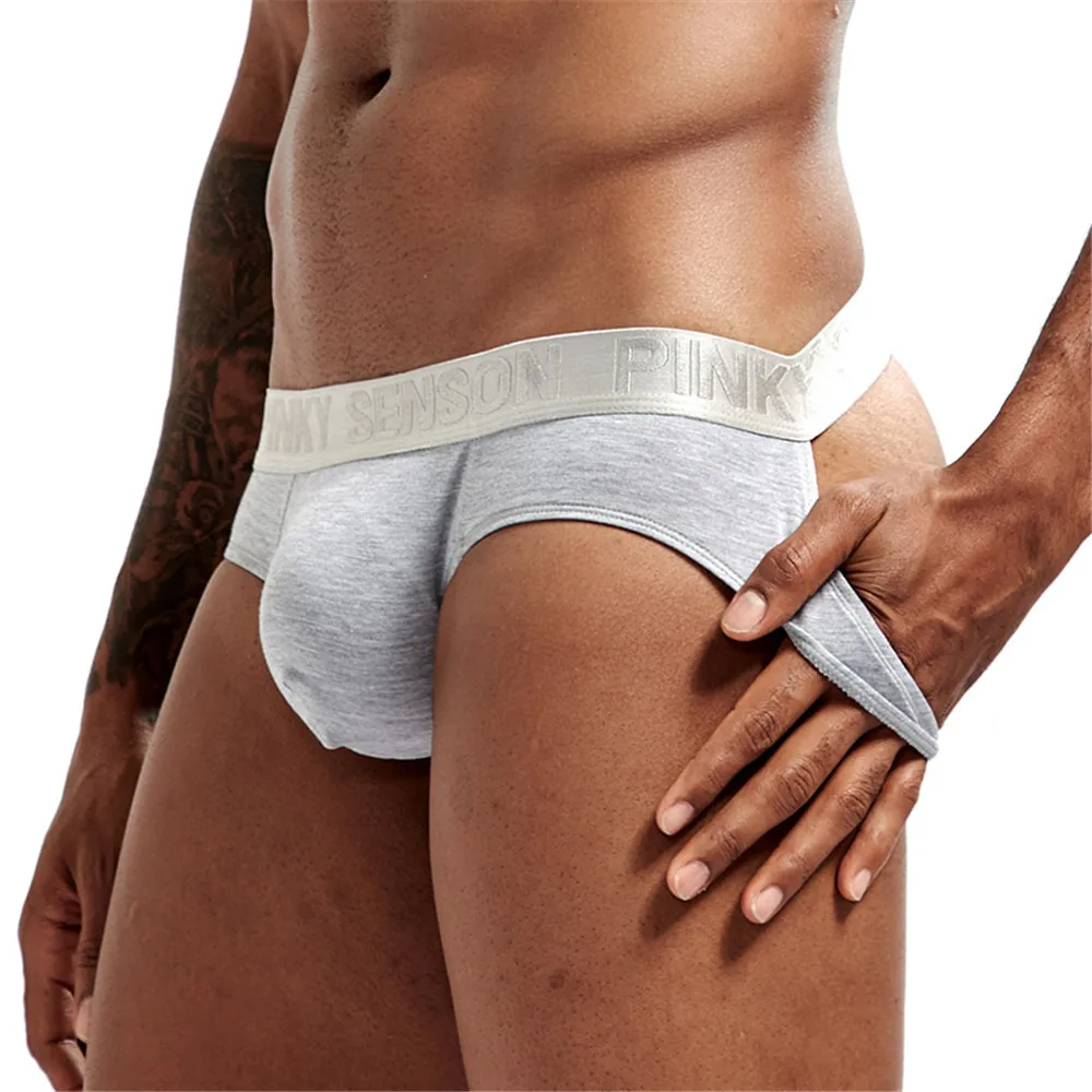 Brand Men Bright Soft Jockstrap Underwear G-Strings & Thongs Sexy Gay Penis Pouch Bikini Buttocks Hollow Thong Men Underwear