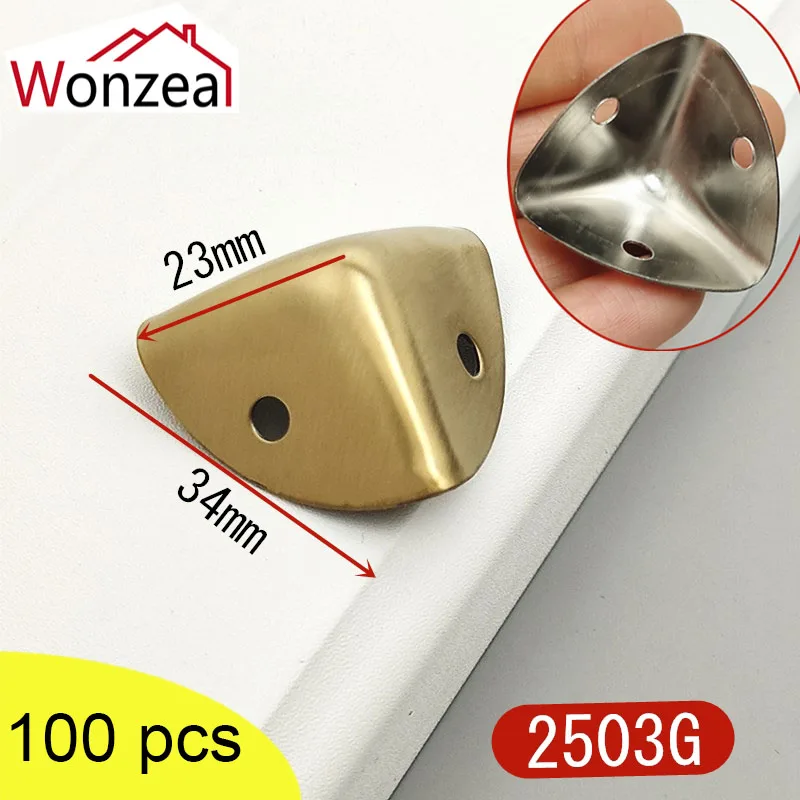 

Античный стиль металла коробка угол железный Защита Чехол Защита края покрытие углов для усиленная декоративные бронзовый тон 23*34 мм 100 шт