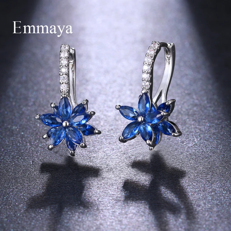 Emmaya Fascinating New Earring For Female Double Layer Cubic Zircon Multicolor Choice Charming Jewelry Fashion Statement