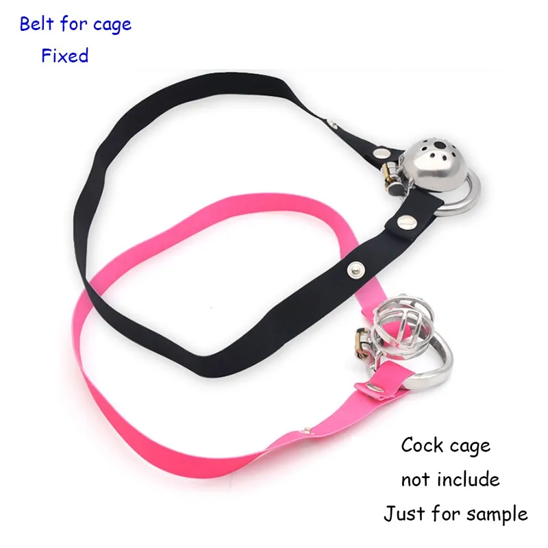 Fixed belt for cock cage, Size adjustable strapon male chastity device tied penis cage, Belt with ring no chastity cage sex toys