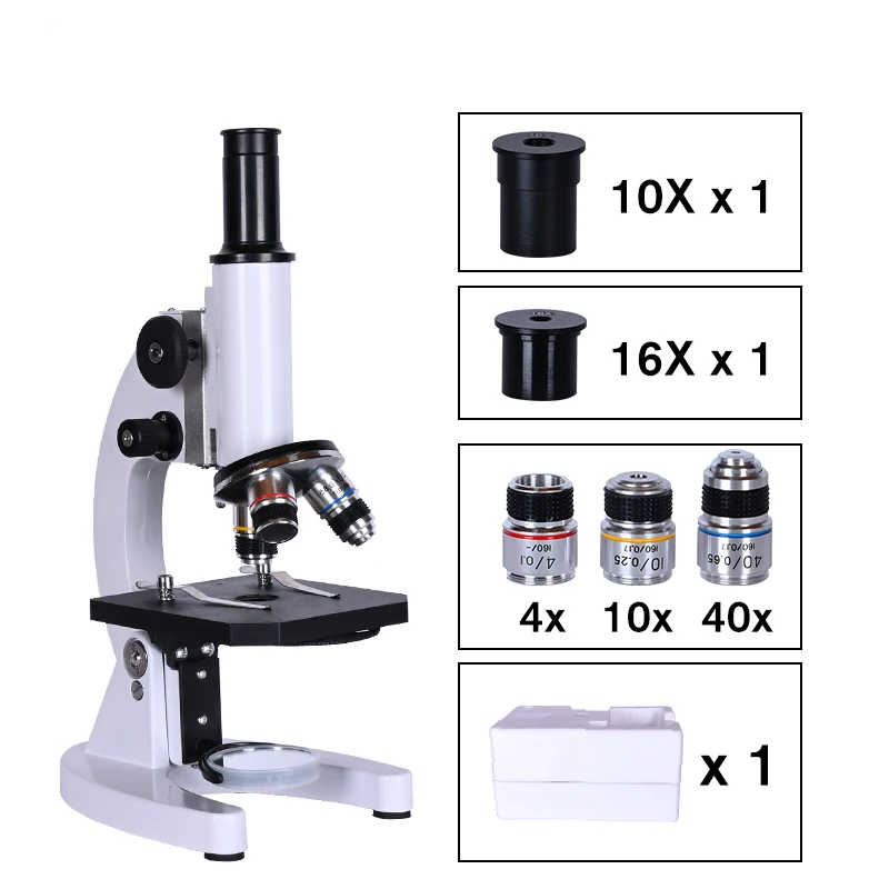 zoom 640X HD Monocular Biological Microscope Science Experiment Student School education science laboratory Lab eyepiece 10x 16x