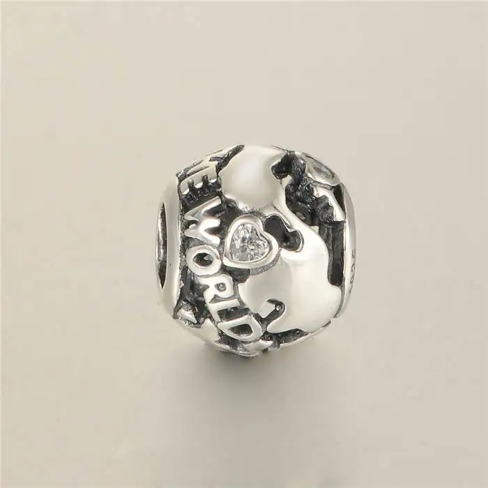 

New Around The World Beads With AAA Clear CZ Autumn Beads Authentic 925 Sterling Silver Suitable for Pandora Charm Bracelets