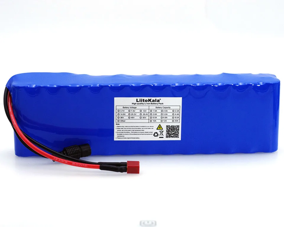 LiitoKala 48V 5.2ah 13s2p High Power 18650 akumulator pojazd elektryczny motocykl elektryczny DIY bateria 48v osłona BMS + ładowarka