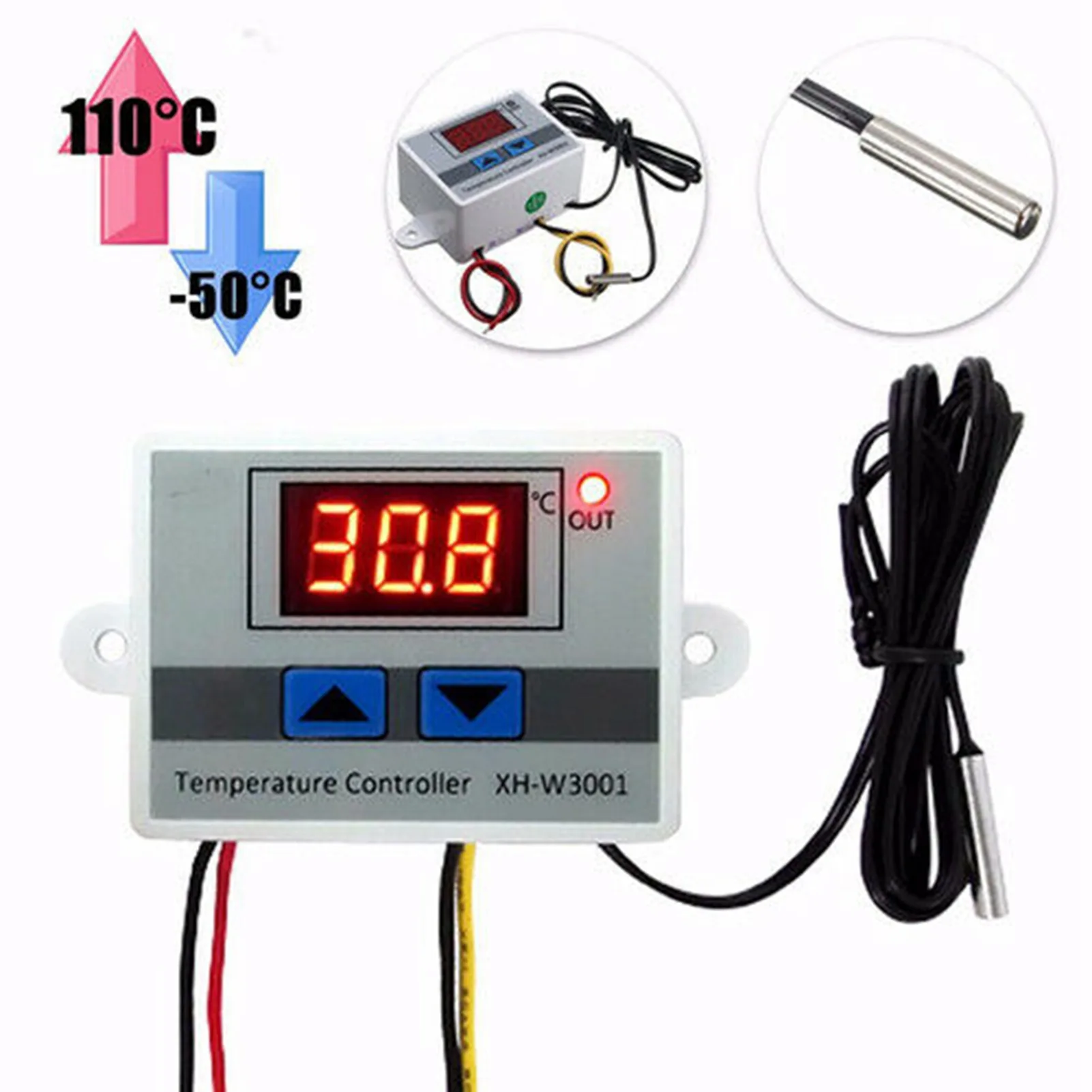 220V 10A Digital LED Temperatur Regler Controller Thermostat Control Kit TE848 Smart Temperature Control System 1500W