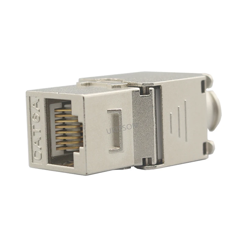 Keystone kedi 6A RJ45 korumalı FTP çinko alaşımlı yuvası CAT.6A Jack modülleri CAT6A LAN çoğaltıcı soket 10GB ağ