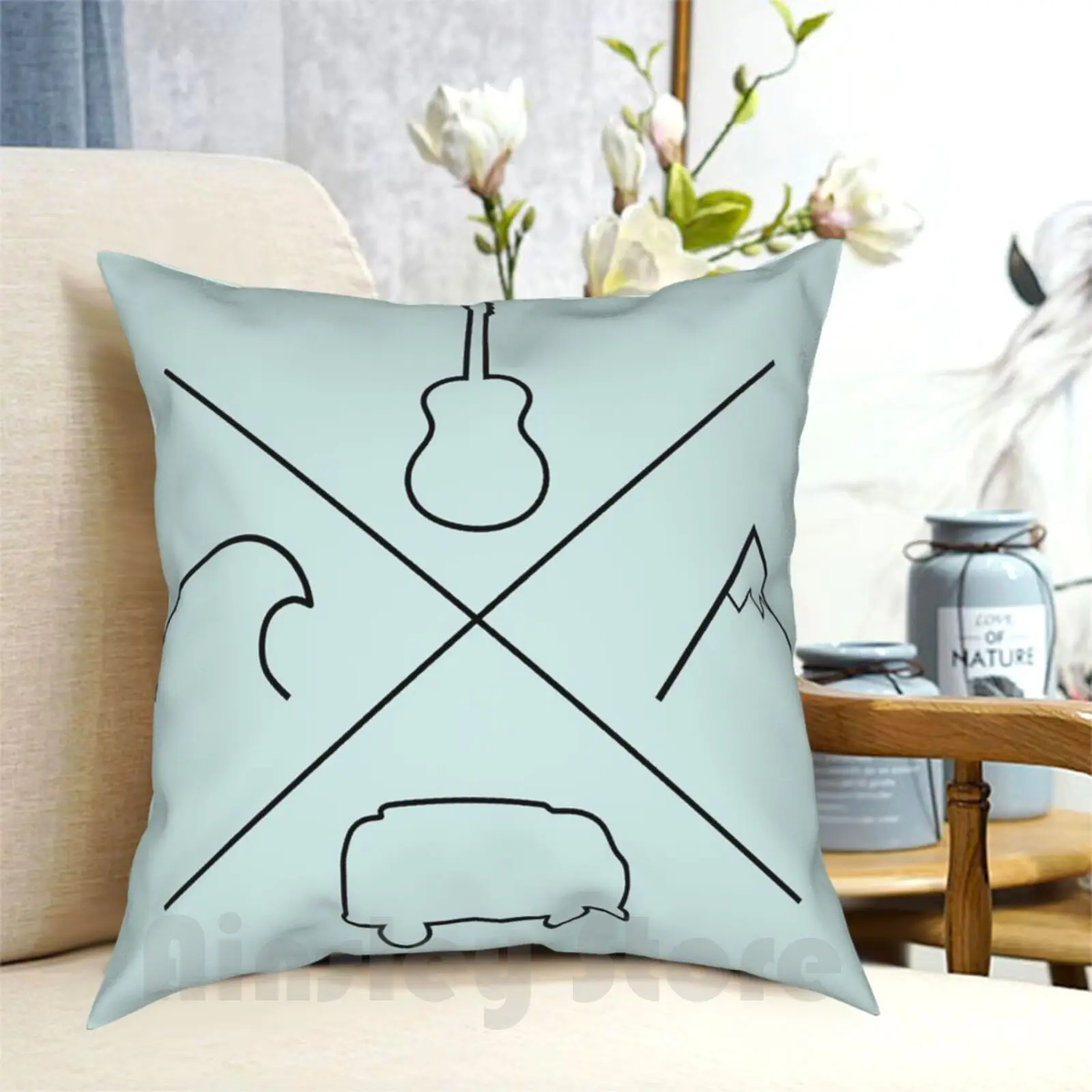 All The Good Things Pillow Case Printed Home Soft Throw Pillow All The Good Things Simple Things Simple Life Van Van
