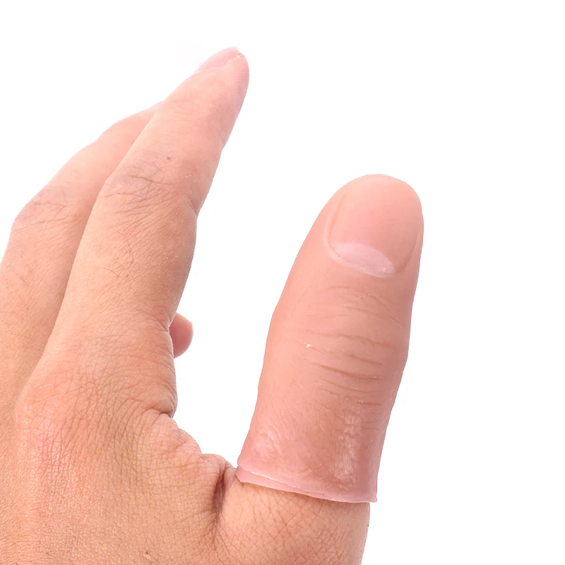 10 Pcs Soft Thumb Tip Finger Fake Magic Trick Close Up Vanish Appearing Finger Trick Props Toy Funny Prank Party