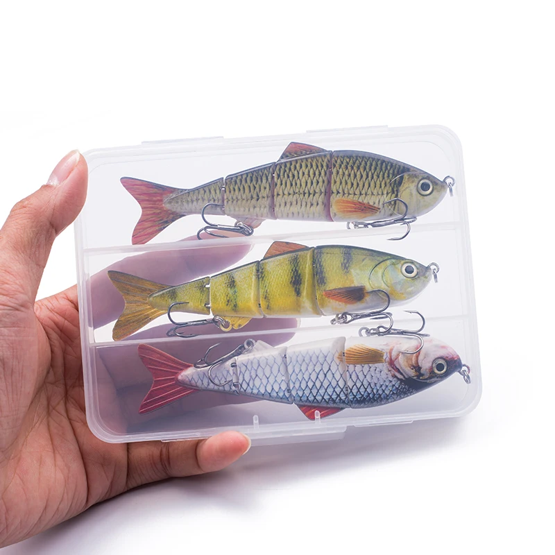 Frei kombinierbares Set 125mm/17g Mehrteilige Schwimmköder 4-Segment-Wobbler Angelköder-Set Crankbait-Köder Harter Kunstköder