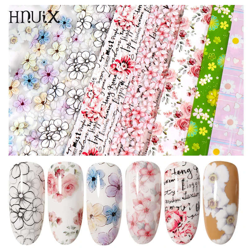 1 piece of colorful flower pasted on the nail piece to transfer the starry sky summer slider Nail Art Decal decoration