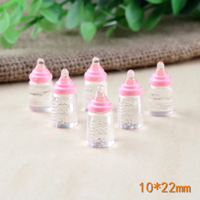 10 stücke 10*22mm Simulation Mini Miniatur Milch Baby Flasche Fütterung Flaschen Für DIY Schlüsselbund Anhänger Puppenhaus Zubehör – Detail 3