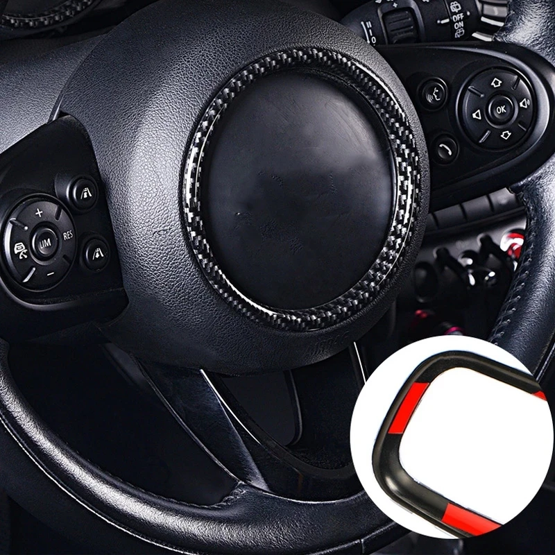 Car Steering Wheel Button Circle Frame Ring Cover Sticker For MINI COOPER F54 F55 F60 F56 F57 Decoration Modification Accessorie