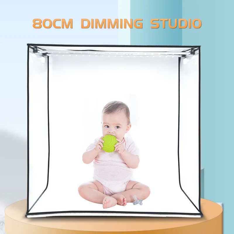 Photo Studio Box Portable Lightbox Tabletop Shooting PVC Backdrop Tent Photography Box Softbox Set for Items Display 45/65/80 cm