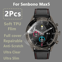 2Pcs For Senbono Max5 Max 5 Smart Watch Clear Slim Soft Hydrogel Repairable Protective Film Screen Protector-Not Tempered Glass