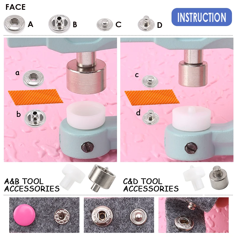 DIY Snap Buttons Fasteners Metal Snaps Press Studs Sewing Accessories Fabric Buttons For Clothing/Jackets/Jeans/Bags