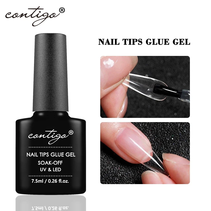 CONTIGO Nail Tips Glue Gel 7.5ml uv Glue for false Nails Gel Polish Manicure Hybrid Gellac Multi-function Strong Gel Nail Polish