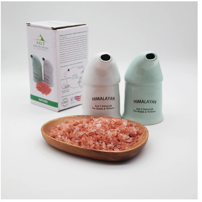 Himalayan Salt Breathing Bottle Salt Inhaler with 300g 3-5mm Natural Himalayan Saltmines Sterilize relieves Breathing Distress