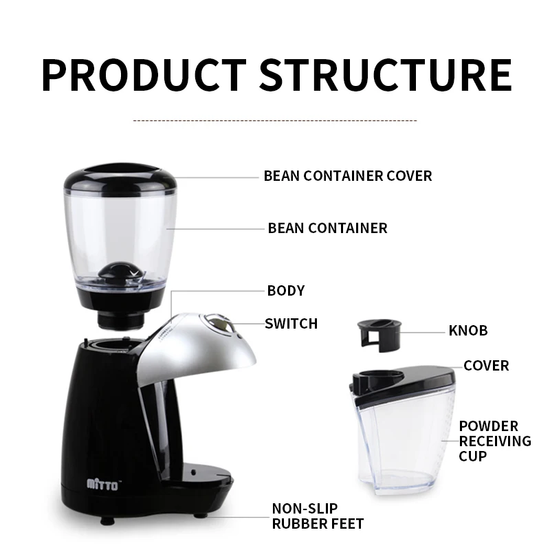 مطحنة القهوة على مستوى الدخول، مطحنة القهوة من نوع القرص، مطحنة منزلية صغيرة صغيرة PM-93