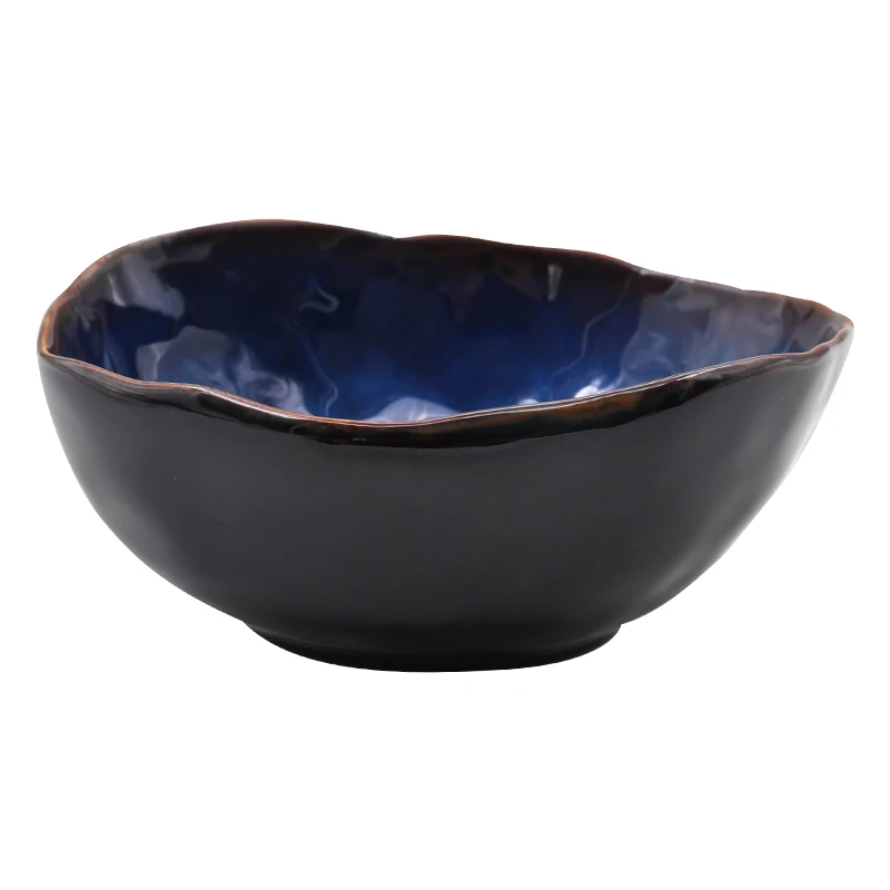 KINGLANG Dish bowl European porcelain deep bowl irregular bowl creative tableware irregular bowl dishes set noodle bowl