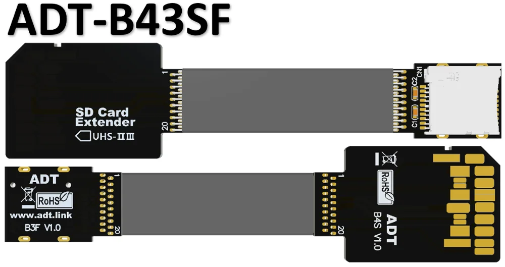 MicroSD TF Memory Card Extender cable High Speed Up to 312MB/sec For SDHC SDXC UHS-II UHS-III SD Card Extension