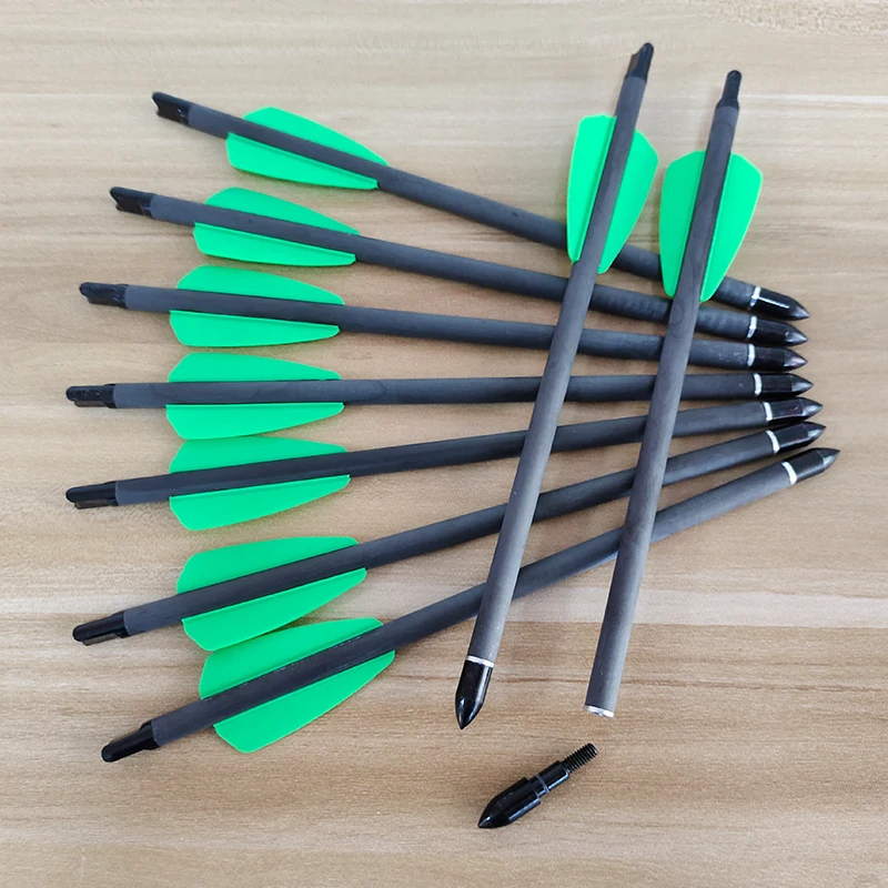 6/12 Hunting Archery Arrows 7.5inch Crossbow Pure Carbon Arrows Spine350 Hunting Small Bolts Steel Arrow Archery for EK r9